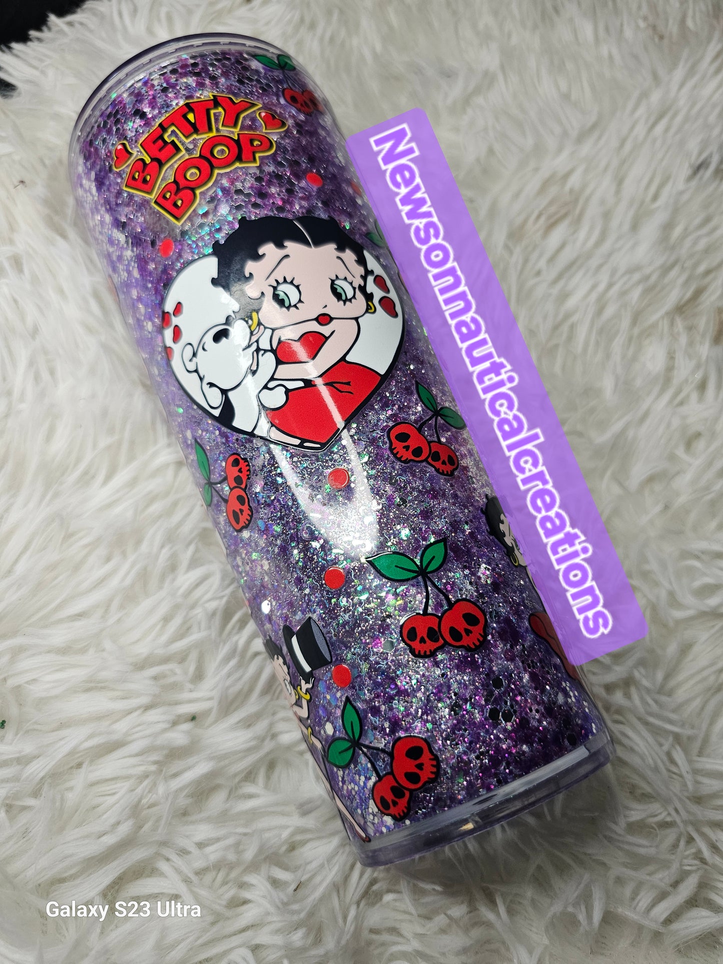 RTS Betty Boop Acrylic Snowglobe 24oz Tumbler