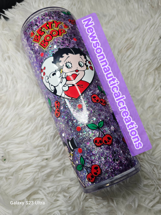 RTS Betty Boop Acrylic Snowglobe 24oz Tumbler