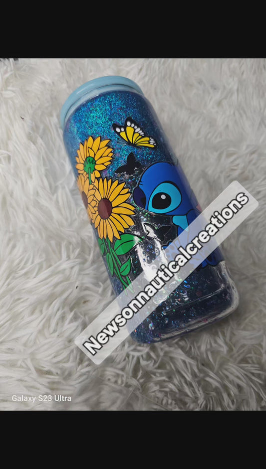 20oz Glass Snowglobe Tumbler RTS