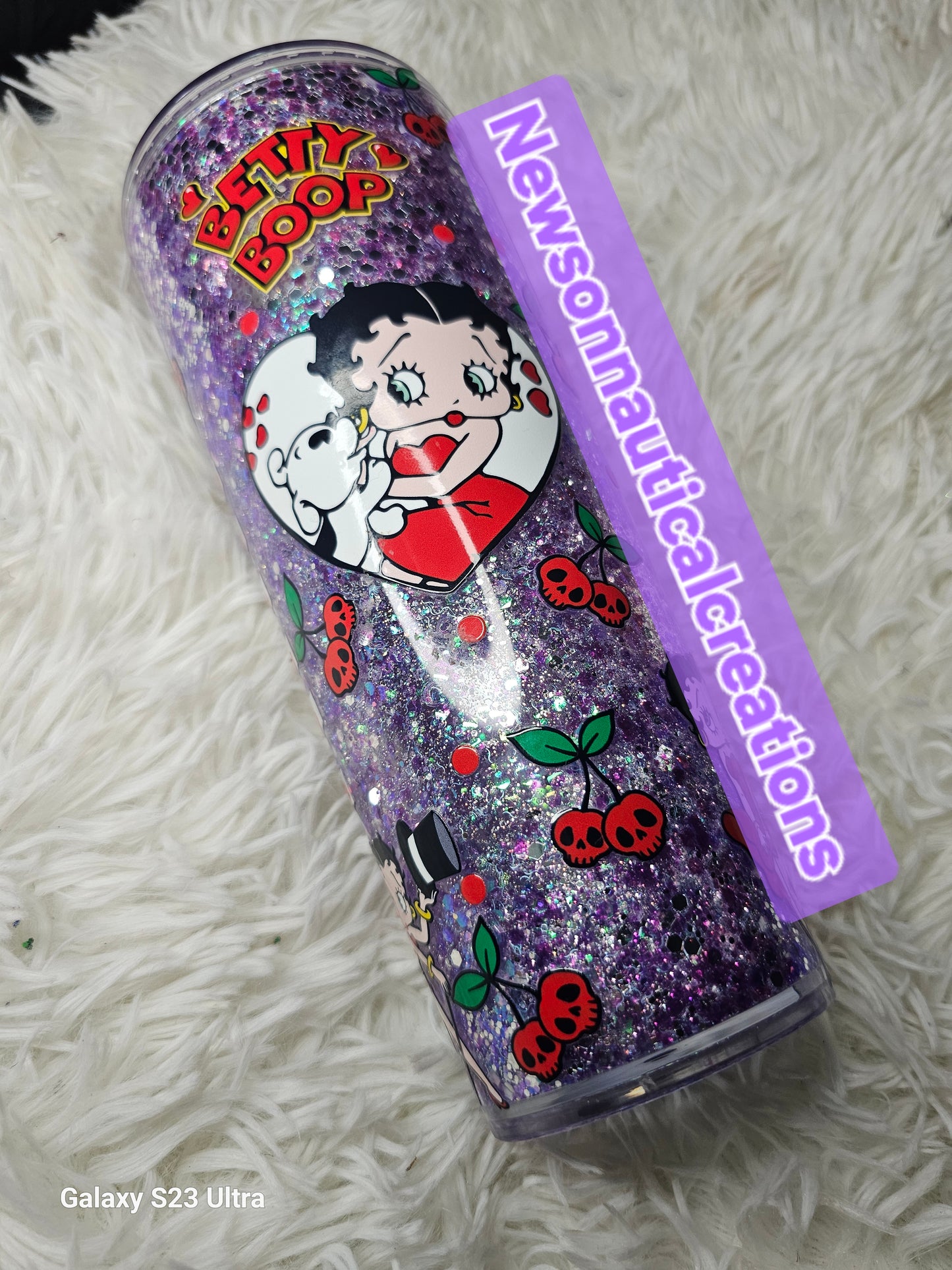 RTS Betty Boop Acrylic Snowglobe 24oz Tumbler